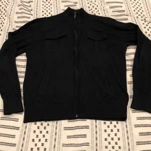 Kenneth Cole Black Zip-Up Sweater